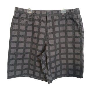 Vintage Nevada Mens 42 Classic Shorts  Grey with Black squares